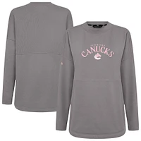 Women's Levelwear  Gray Vancouver Canucks Mother's Day Beaudry Arched Pullover Sweatshirt