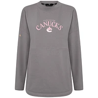 Women's Levelwear  Gray Vancouver Canucks Mother's Day Beaudry Arched Pullover Sweatshirt