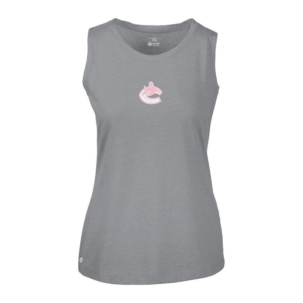 Women's Levelwear  Gray Vancouver Canucks Mother's Day Macy Core Logo Tank Top