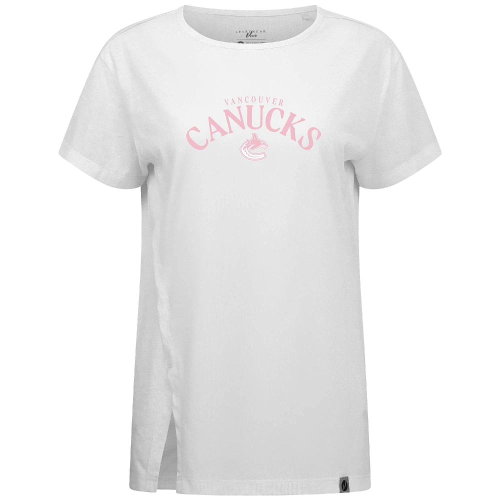 Women's Levelwear  White Vancouver Canucks Mother's Day Influx T-Shirt