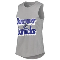 Concepts Sport Heather Grey/Heather Navy Vancouver Canucks Meter Muscle Tank Top & Pants Sleep Set