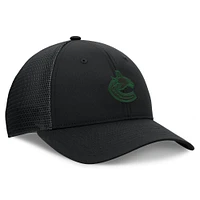 Casquette ajustable pour camionneur Pro Road Authentic Fanatics noire des Vancouver Canucks pour femmes