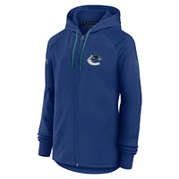 Women's Fanatics  Blue Vancouver Canucks Authentic Pro Rink Fleece Full-Zip Jacket