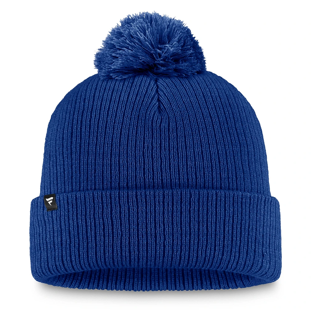 Bonnet en tricot à revers avec pompon Fanatics Cobalt Vancouver Canucks pour femme