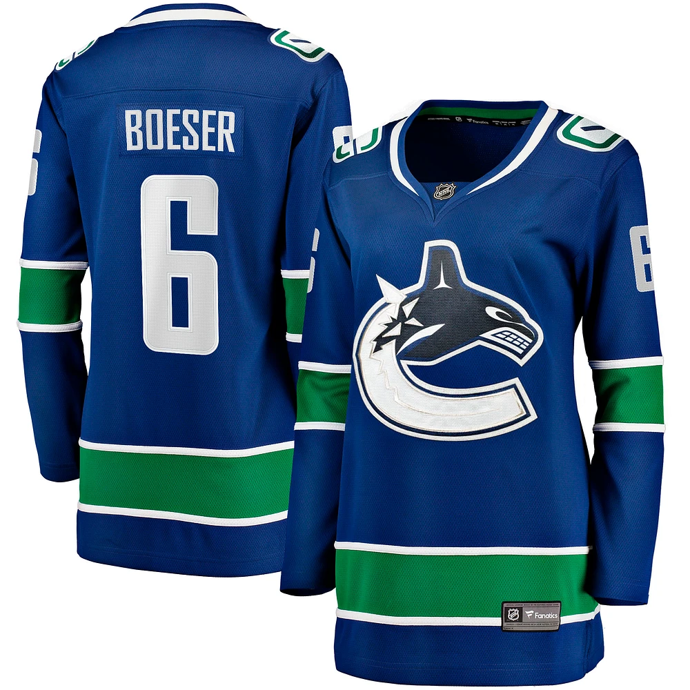 Maillot Breakaway à domicile des Canucks de Vancouver Fanatics Brock Boeser pour femmes, bleu