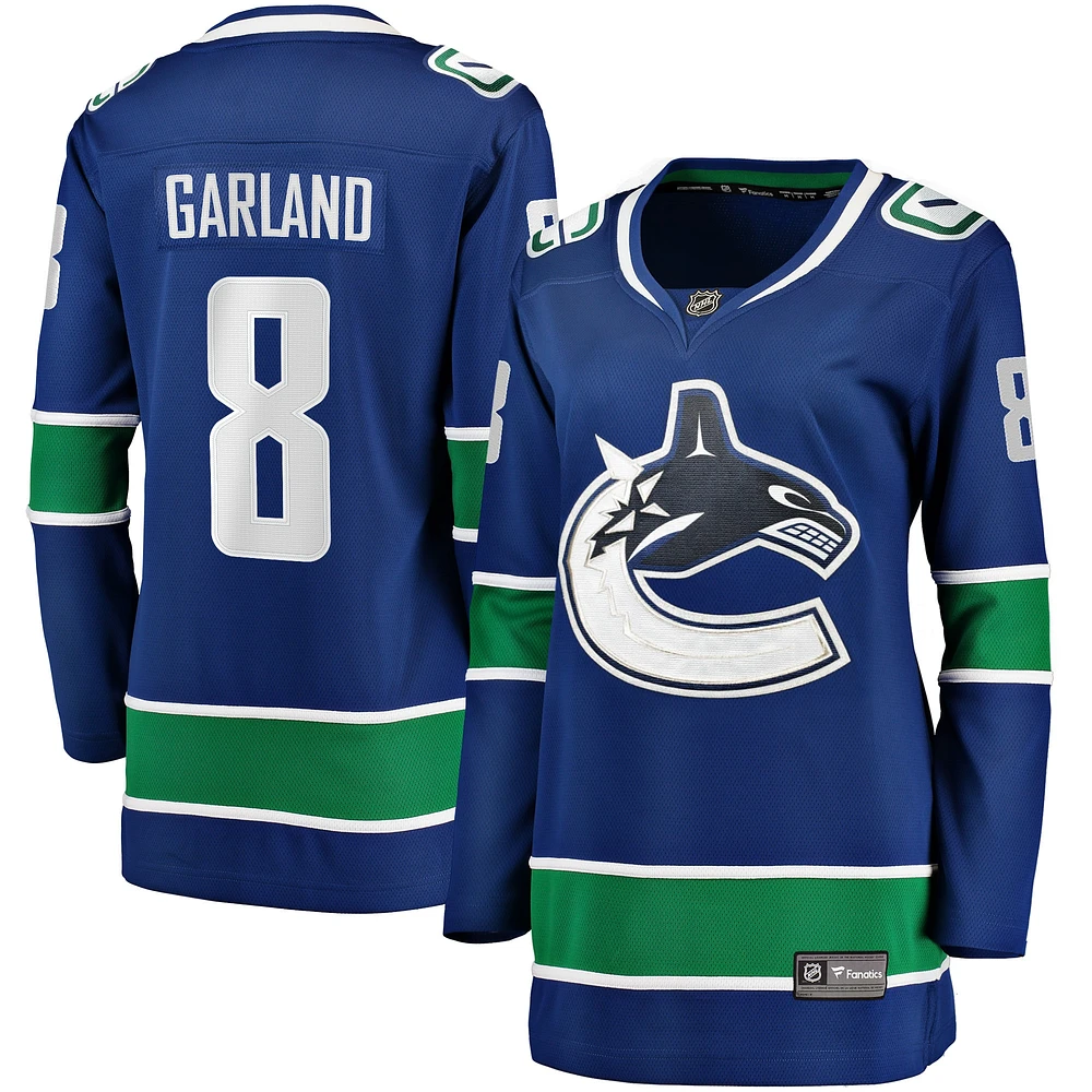 Fanatics Conor Garland pour femmes, joueur échappé à domicile des Canucks de Vancouver, bleu - Maillot