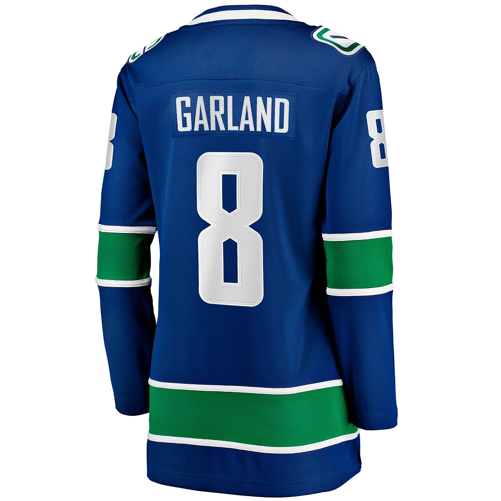 Maillot de joueur échappé à domicile Fanatics Conor Garland des Canucks Vancouver, bleu, pour femmes