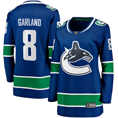 Maillot de joueur échappé à domicile Fanatics Conor Garland des Canucks Vancouver, bleu, pour femmes