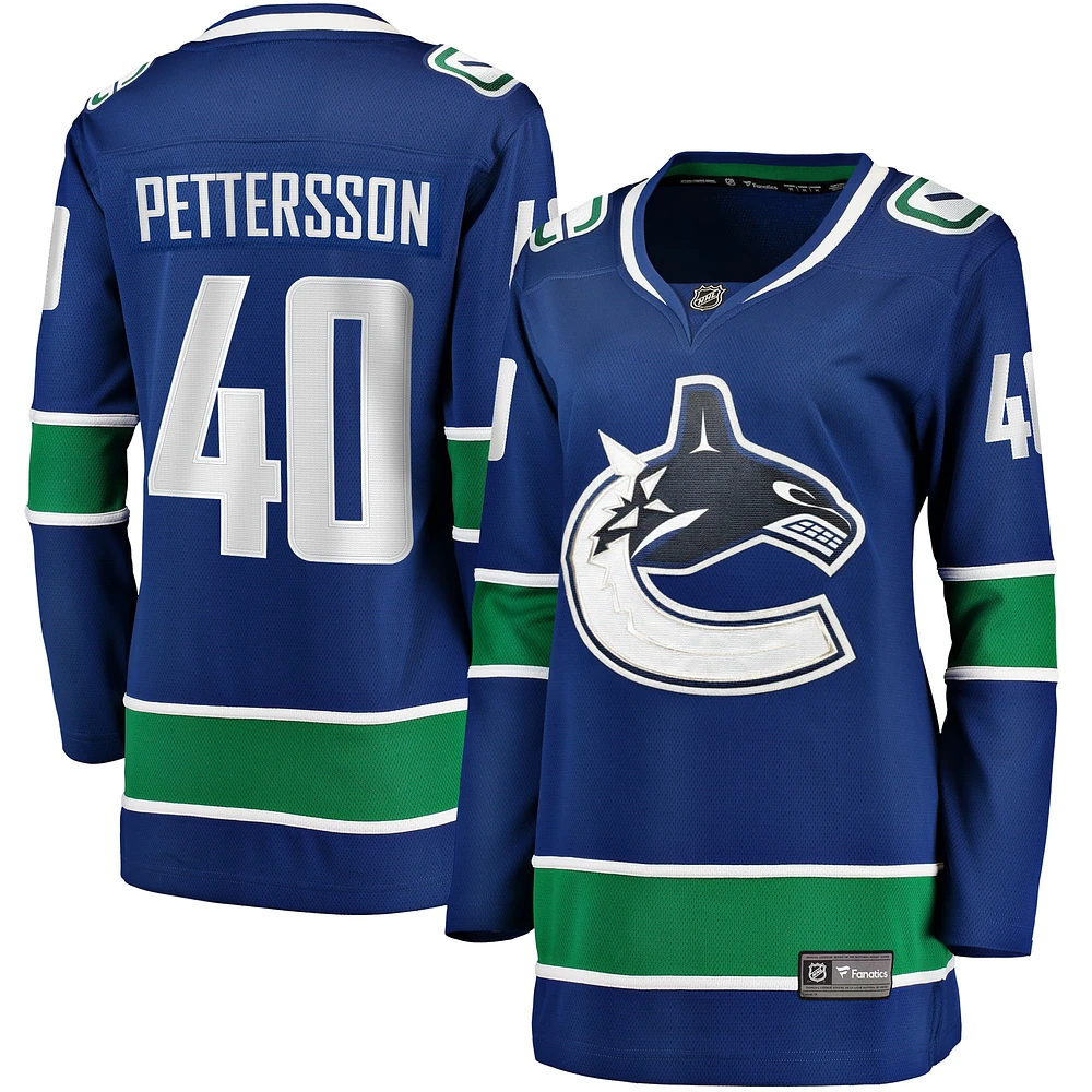 Fanatiques féminines de marque Elias Pettersson Blue Vancouver Canucks 2019/20 Domicile - Maillot Premier Breakaway Player