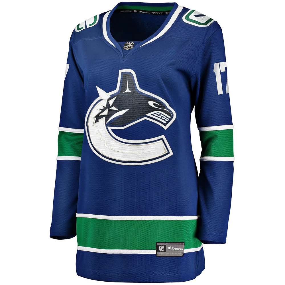 Women's Fanatics Filip Hronek Blue Vancouver Canucks Home Breakaway Jersey