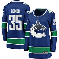 Fanatiques féminines de marque Thatcher Demko Blue Vancouver Canucks Home Breakaway - Maillot joueur