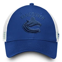Women's Fanatics  Vancouver Canucks Blue/White Iconic Lockup Adjustable Trucker Hat