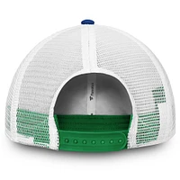 Women's Fanatics  Vancouver Canucks Blue/White Iconic Lockup Adjustable Trucker Hat