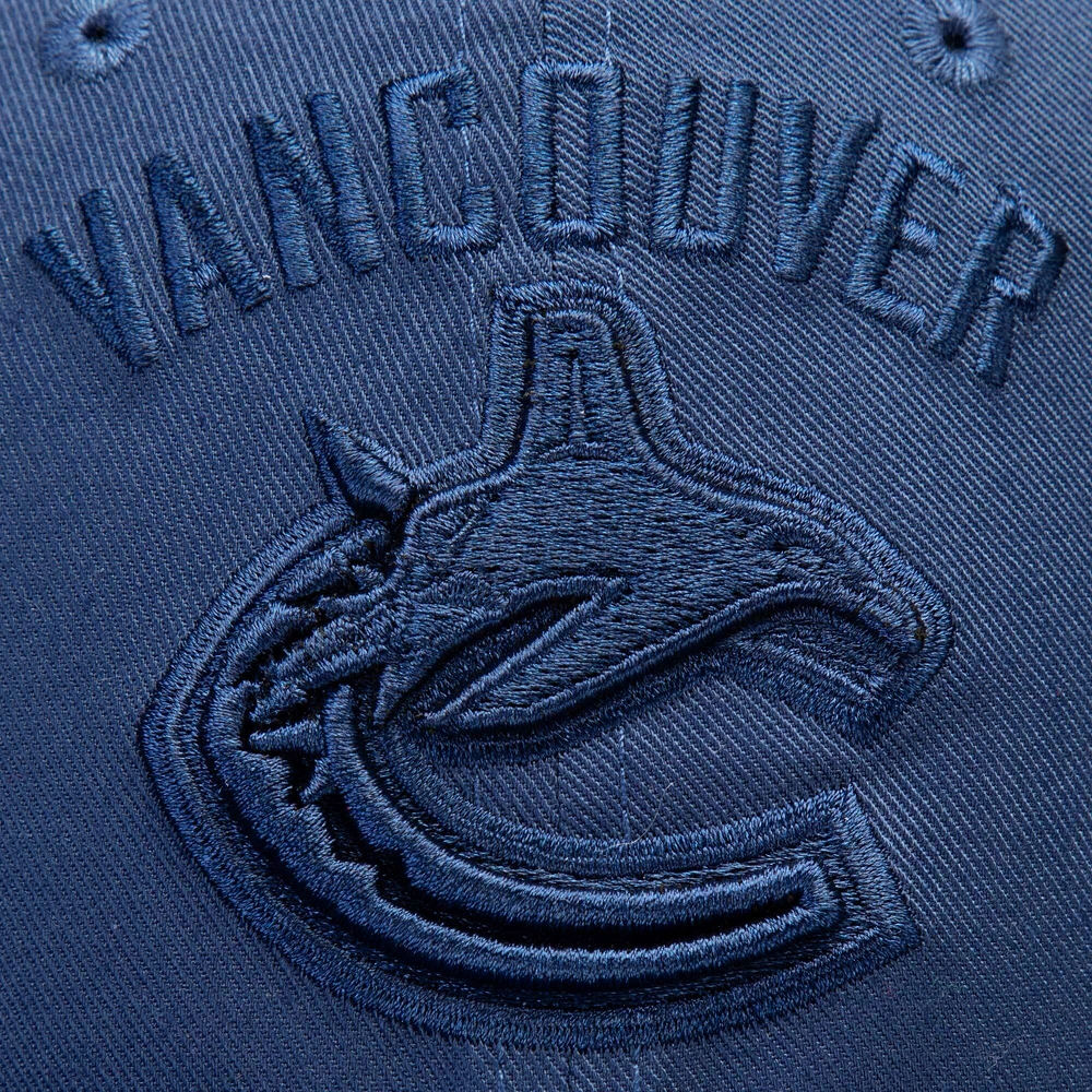 Women's Fanatics  Vancouver Canucks Blue/White Iconic Lockup Adjustable Trucker Hat