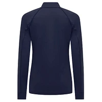 Women's Levelwear Navy Vancouver Canucks Kinetic Insignia Core Raglan Quarter-Zip Top