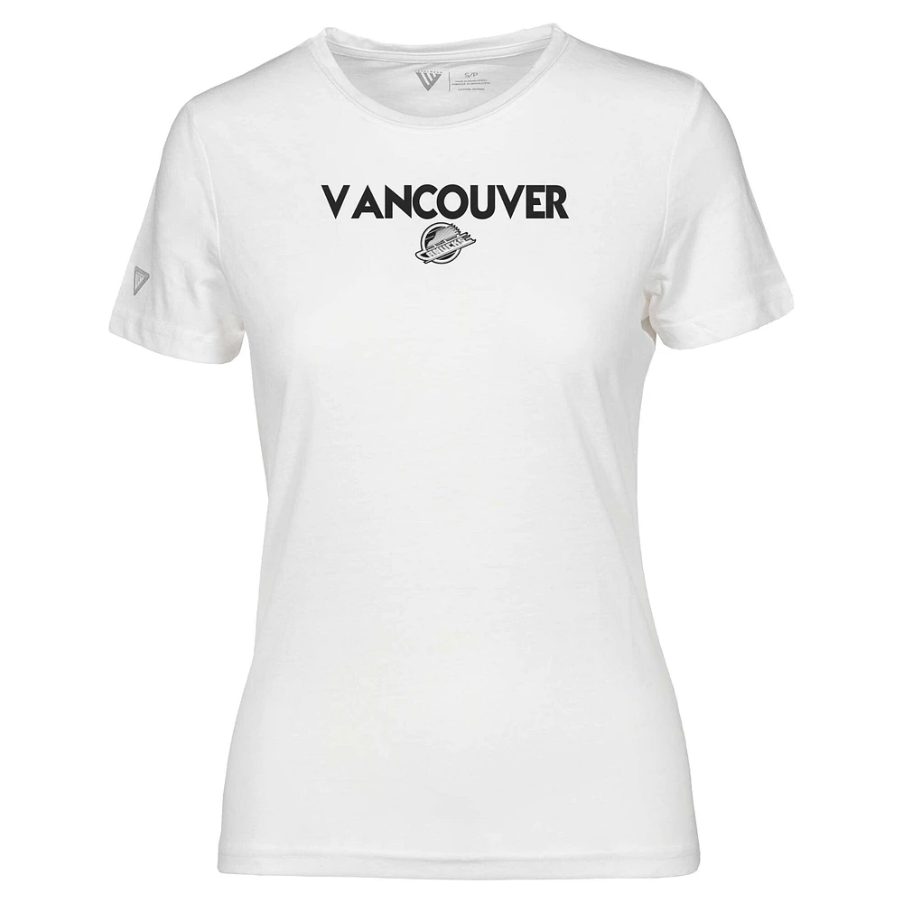 T-shirt blanc pour femme Levelwear Vancouver Canucks Maddox City Capsule
