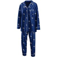 Women's WEAR by Erin Andrews Royal Vancouver Canucks Long Sleeve Button-Up Shirt & Pants - Sleep Set