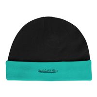 Infant Mitchell & Ness Black/Turquoise Vancouver Grizzlies Hardwood Classics Bodysuits Cuffed Knit Hat Set