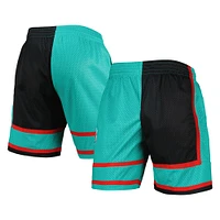 Mitchell & Ness pour homme Noir/Turquoise Vancouver Grizzlies Hardwood Classics 2001 Split Swingman Short