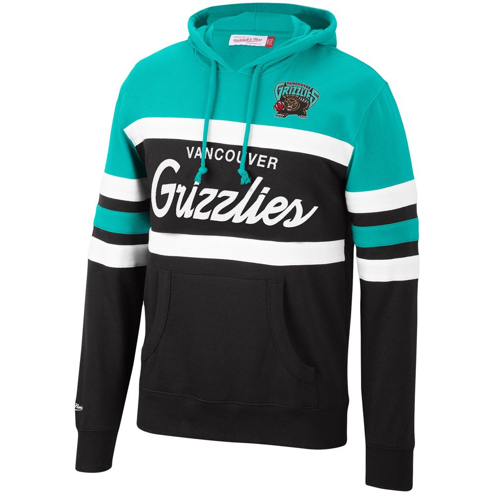 Men's Mitchell & Ness Black/Turquoise Vancouver Grizzlies Head Coach Pullover - Hoodie