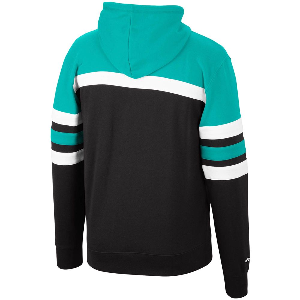 Men's Mitchell & Ness Black/Turquoise Vancouver Grizzlies Head Coach Pullover - Hoodie