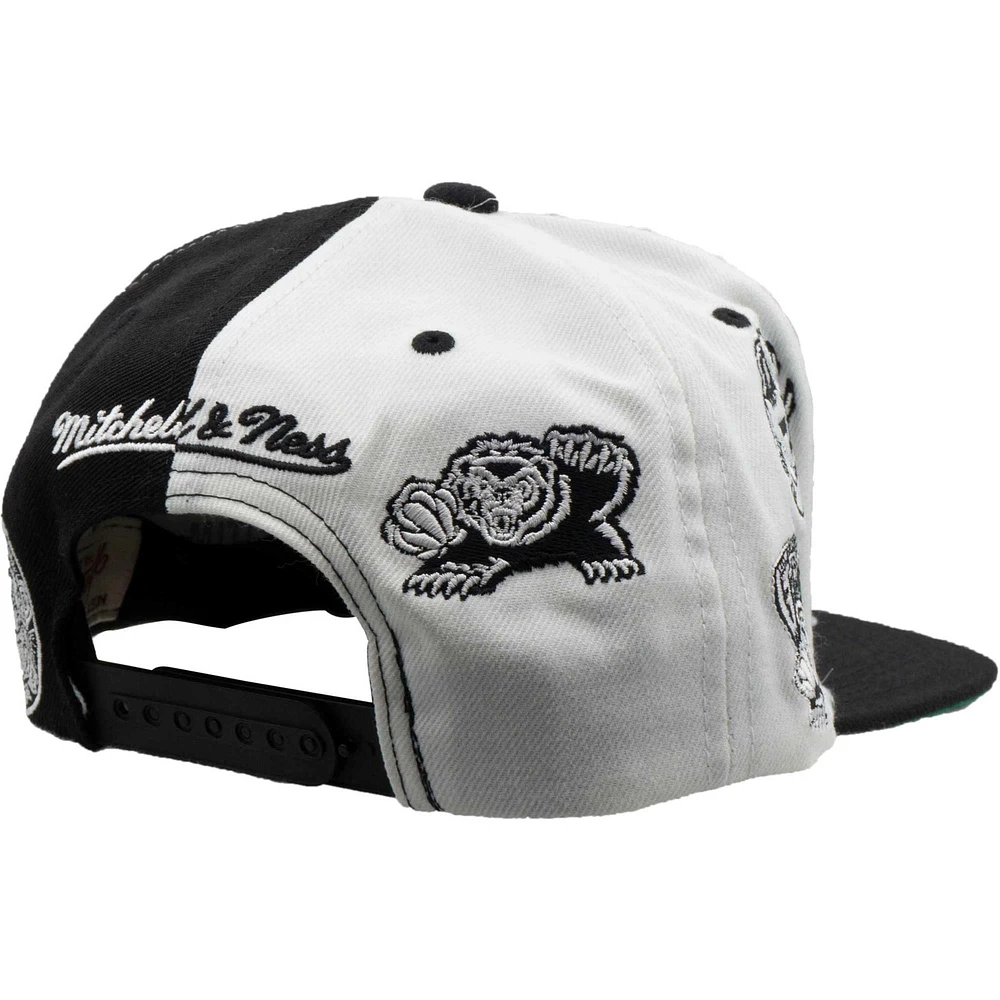 Mitchell & Ness pour homme Black/White Vancouver Grizzlies Hardwood Classics Night & Day Snapback - Casquette