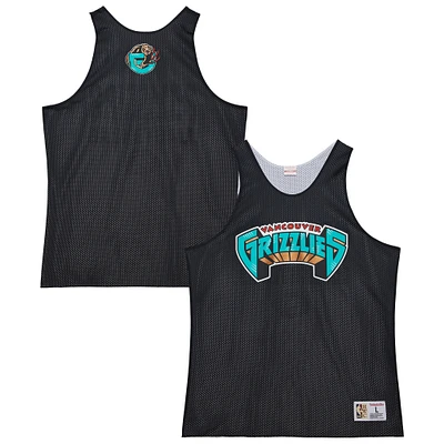 Men's Mitchell & Ness Black/White Vancouver Grizzlies Hardwood Classics Reversible Mesh Practice Jersey