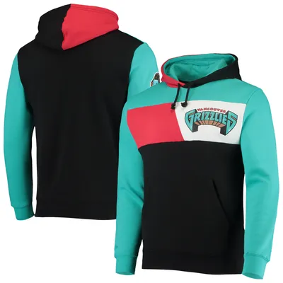 Vancouver Grizzlies Mitchell & Ness Hardwood Classics Colorblock Pullover Hoodie - Black