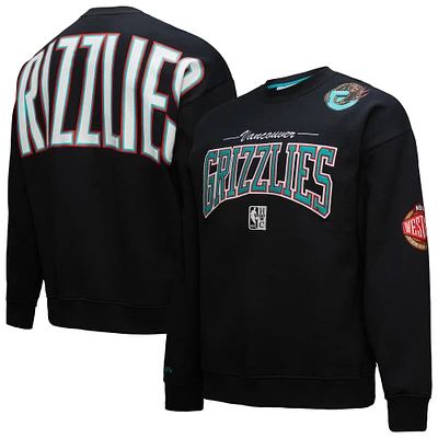 Men's Mitchell & Ness Black Vancouver Grizzlies Hardwood Classics There Back 2.0 Vintage Pullover Sweatshirt