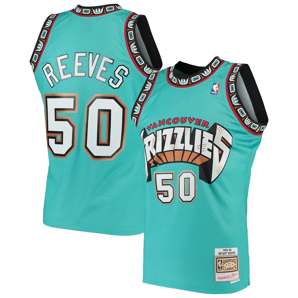 Maillot Swingman Mitchell & Ness Bryant Reeves Turquoise Vancouver Grizzlies 1995/96 pour hommes