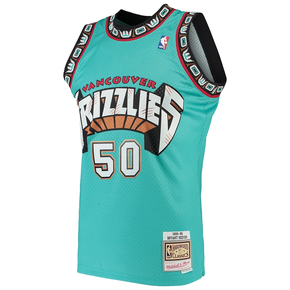 Maillot Swingman Mitchell & Ness Bryant Reeves Turquoise Vancouver Grizzlies 1995/96 pour hommes