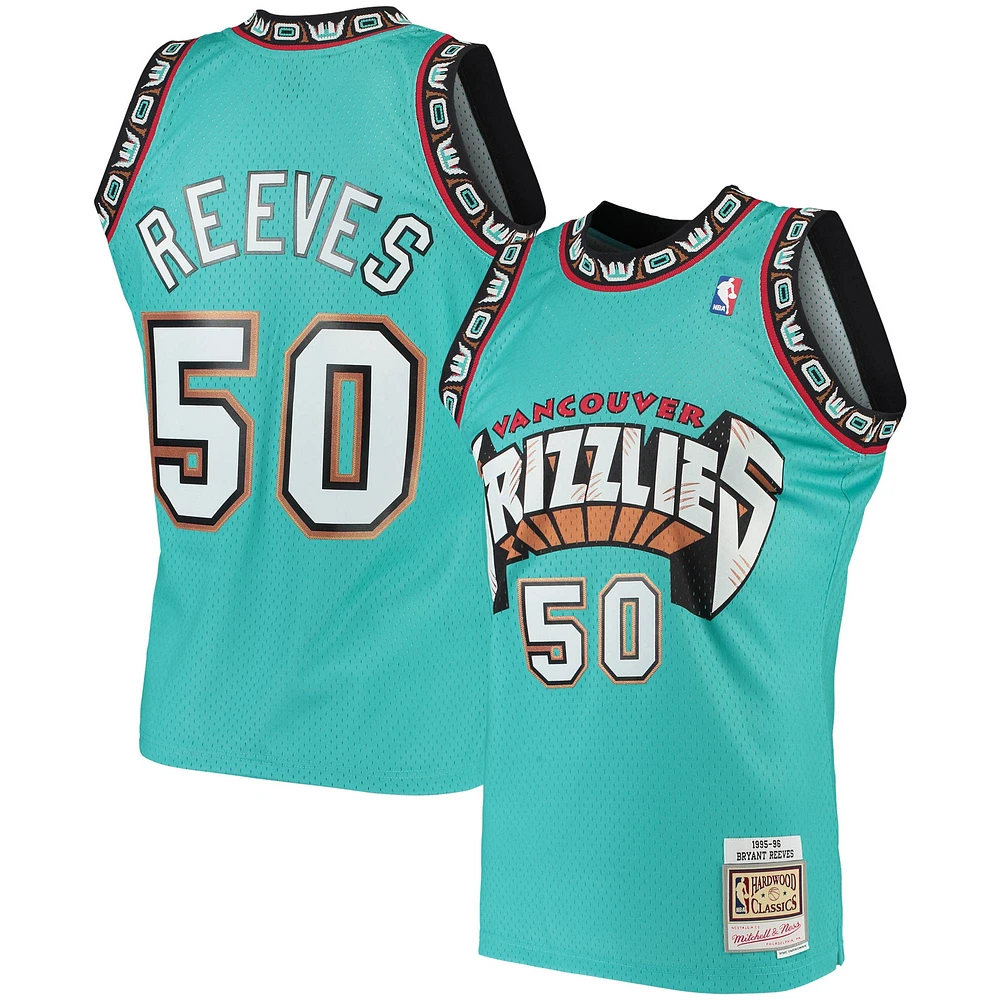 Maillot Mitchell & Ness Bryant Reeves Turquoise Vancouver Grizzlies Hardwood Classics 1995-96 Swingman