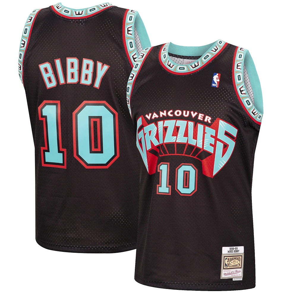 Hommes Mitchell & Ness Mike Bibby Black Vancouver Grizzlies - Lost on Mars Reload Swingman Jersey