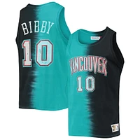 Men's Mitchell & Ness Mike Bibby Turquoise/Black Vancouver Grizzlies Hardwood Classics Tie-Dye Name Number Tank Top