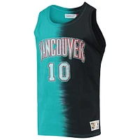 Men's Mitchell & Ness Mike Bibby Turquoise/Black Vancouver Grizzlies Hardwood Classics Tie-Dye Name Number Tank Top