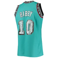 Men's Mitchell & Ness Mike Bibby Turquoise Vancouver Grizzlies 1996/97 Hardwood Classics NBA 75th Anniversary Diamond Swingman Jersey