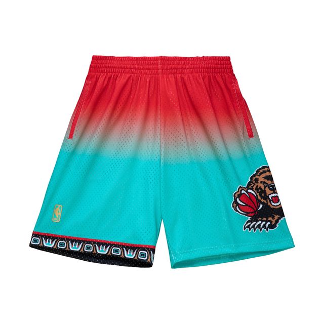 Mitchell & Ness pour hommes Grizzlies de Vancouver rouge/bleu sarcelle - 1998/99 Hardwood Classics Fadeaway Swingman Short