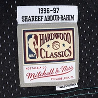 Homme Mitchell & Ness Shareef Abdur-Rahim Turquoise/Noir Vancouver Grizzlies Hardwood Classics 1996/97 Split Swingman Jersey