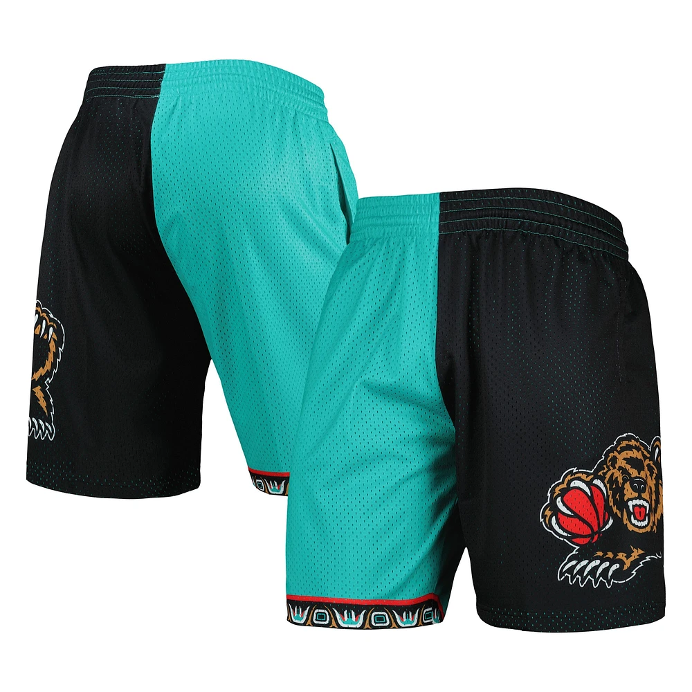 Mitchell & Ness Homme Turquoise/Noir Vancouver Grizzlies Hardwood Classics 1998 Split Swingman Short