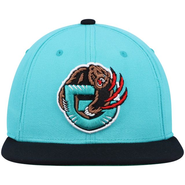 Casquette pour homme Mitchell & Ness Turquoise/Noir Vancouver Grizzlies Hardwood Classics Team Two-Tone 2.0 Snapback