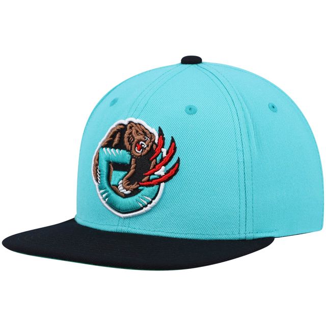 Casquette pour homme Mitchell & Ness Turquoise/Noir Vancouver Grizzlies Hardwood Classics Team Two-Tone 2.0 Snapback