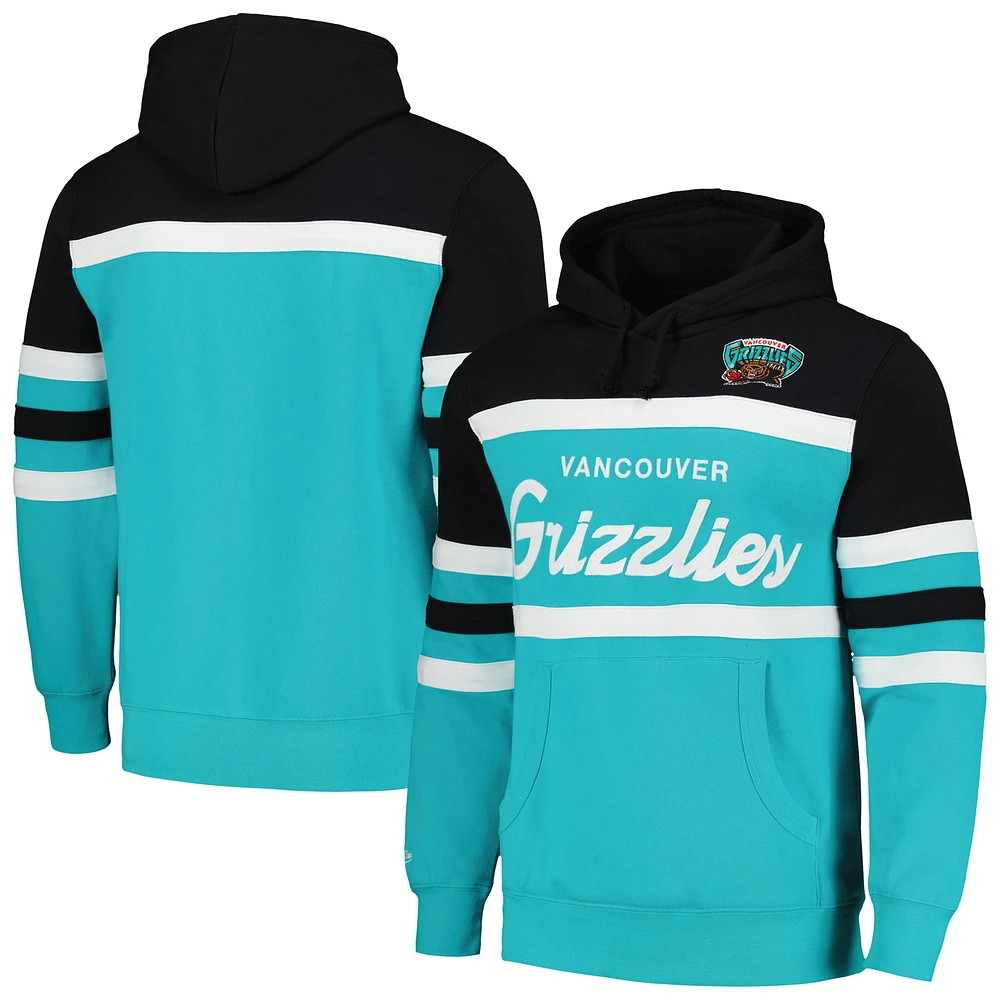 Sweat à capuche Mitchell & Ness pour hommes, turquoise/noir, entraîneur-chef des Grizzlies de Vancouver