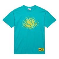 T-shirt premium pour hommes Mitchell & Ness Turquoise Vancouver Grizzlies Hardwood Classics Neon Nights