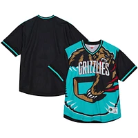 Men's Mitchell & Ness  Turquoise Vancouver Grizzlies Jumbotron 3.0 Mesh V-Neck T-Shirt