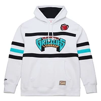 Men's Mitchell & Ness White Vancouver Grizzlies Hardwood Classics Nights Head Coach Pullover Hoodie