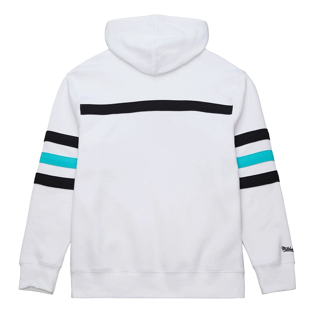 Men's Mitchell & Ness White Vancouver Grizzlies Hardwood Classics Nights Head Coach Pullover Hoodie