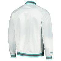 Veste blanche à bouton-pression raglan pour hommes Mitchell & Ness des Hardwood Classics de Vancouver Grizzlies