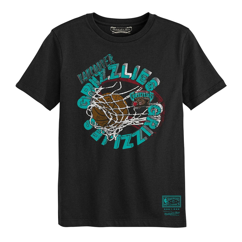 Preschool Mitchell & Ness Black Vancouver Grizzlies Hardwood Classics The Net T-Shirt