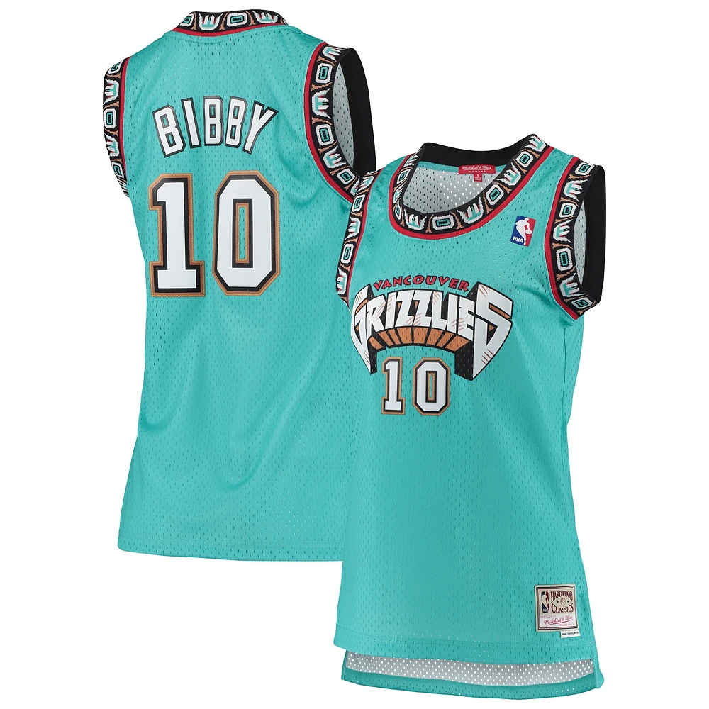 Women's Mitchell & Ness Mike Bibby Turquoise Vancouver Grizzlies 1998/99 Hardwood Classics Swingman Jersey