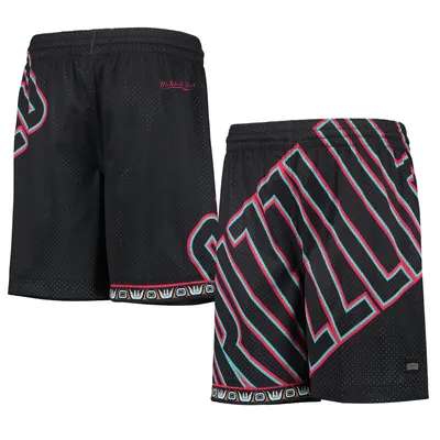 Vancouver Grizzlies Youth Hardwood Classics Throwback Big Face Mesh Shorts - Black